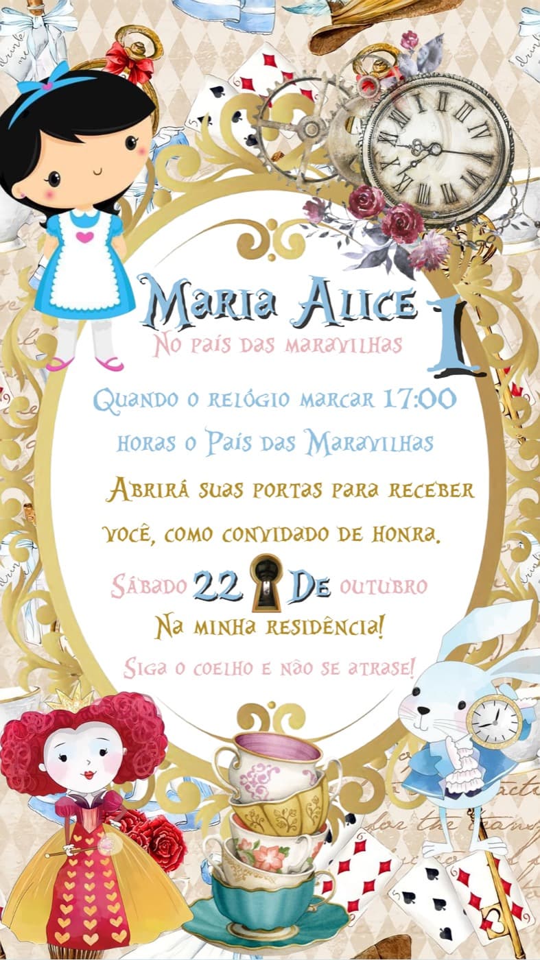 Kids invitation — Alice in Wonderland — Eli