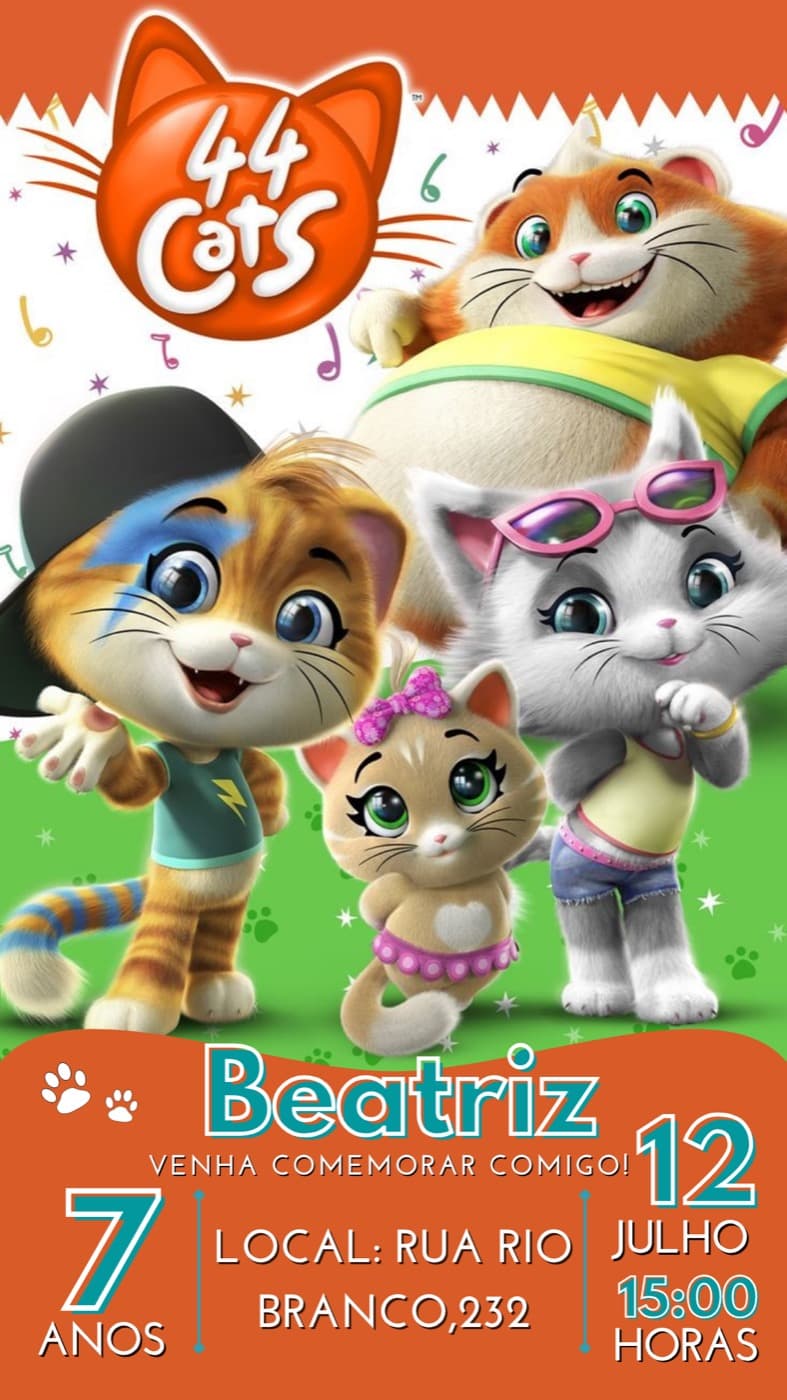 Kids invitation — Birthday — 44 Cats — Neta
