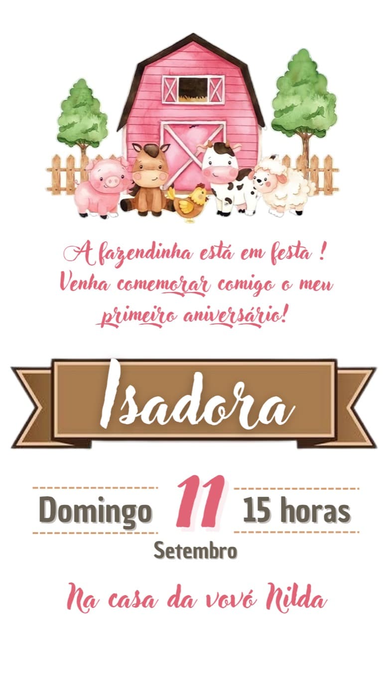Kids invitation — Farm Birthday — Eden