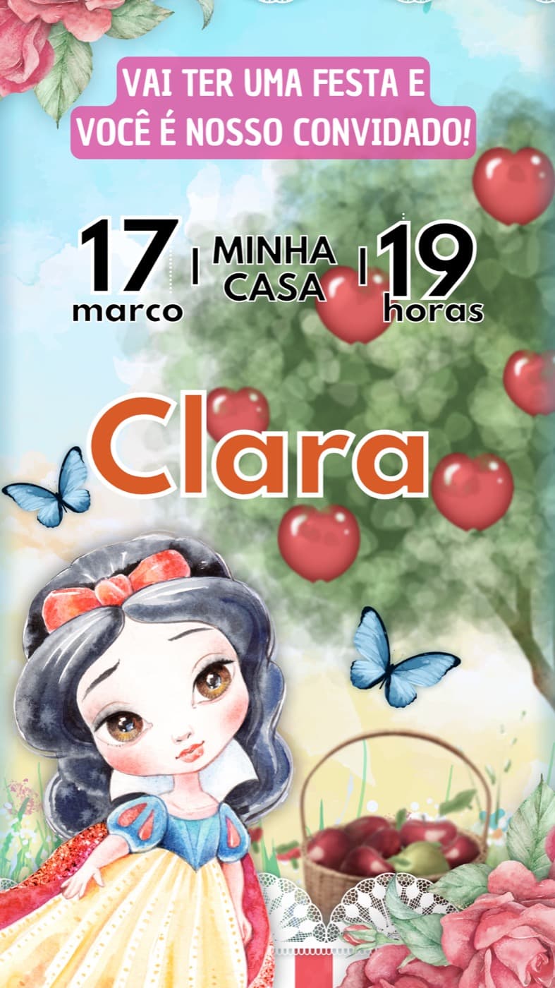Kids invitation — Birthday — Snow White — Clara