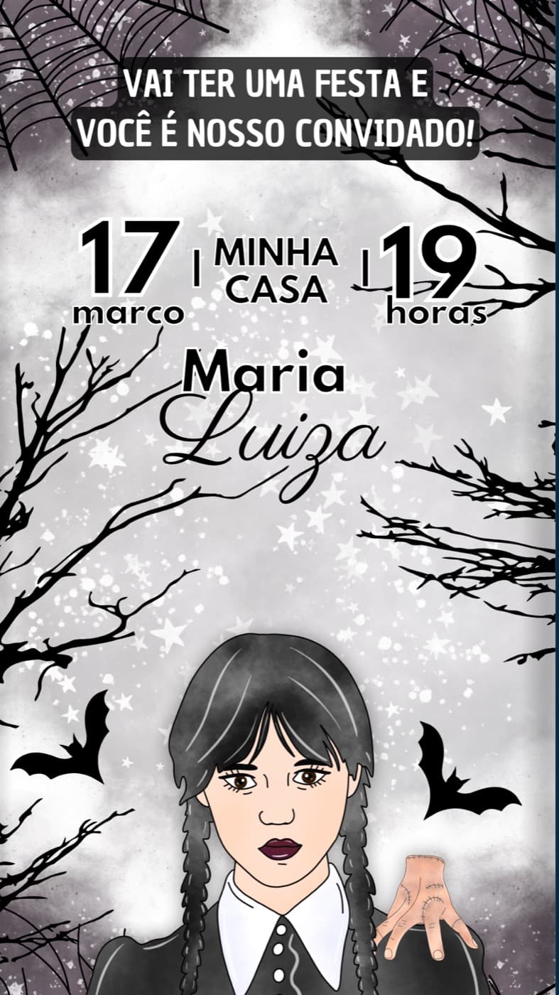 Kids invitation — Wednesday-Style Birthday — Maya